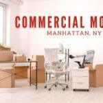 Why Would I Want to Use White Glove Moving? 1 Office space prepared for commercial moving in Manhattan, NY, featuring unpacked cardboard boxes, a wrapped office chair, a desk, and a lamp. Ideal for businesses seeking professional moving services.